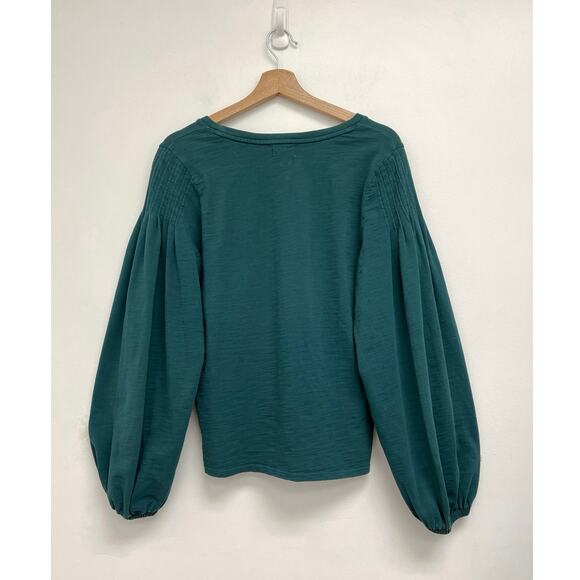 Nation LTD Sabine Balloon Sleeve Boho Romantic Soft Long Sleeve Tee Teal Large* - Picture 2 of 10